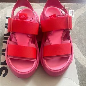 Adidas Kids Bright Pink and Red Sandals